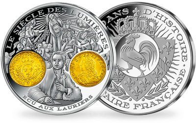 Frappe en argent pur 2000 ans d'histoire monétaire française: «Ecu aux lauriers Louis XV 1730» 